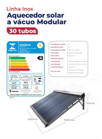Aquecedor 30 tubos-modular