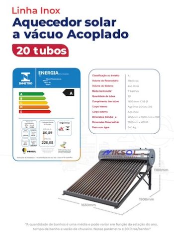 Aquecedor-solar 20 tubos